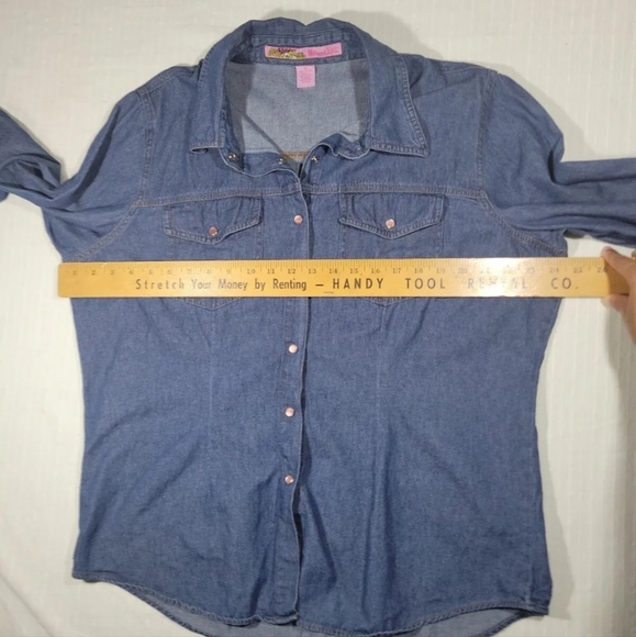 Me and You Jean Long Sleeve Top Size 1X - Picture 9 of 10